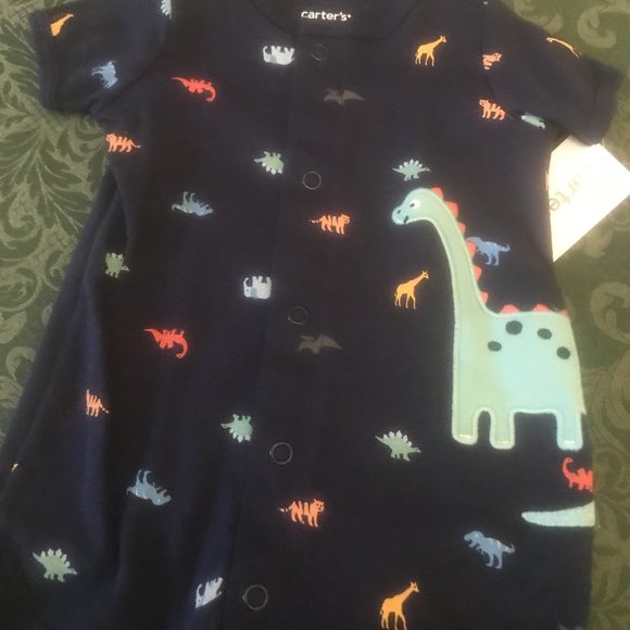 NWt carters baseball dinsosaur rompers nb newborn - Picture 3 of 7